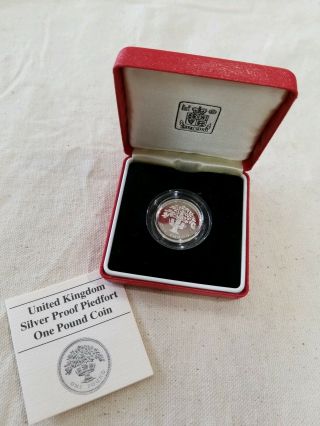 United Kingdom Gb Silver Proof Piedfort 1987 One Pound Coin & Case
