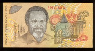 Banknote Papua Guinea 1989 50 Kina Specimen Aunc - Unc (64) №782