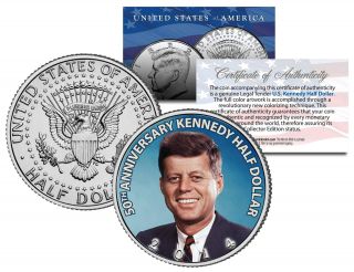 2014 Jfk 50th Anniversary Color Half Dollar Coin John F.  Kennedy Collectible