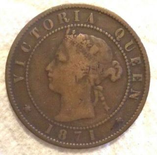 1871 Canada Prince Edward Island Cent Km 4 Bronze Coin