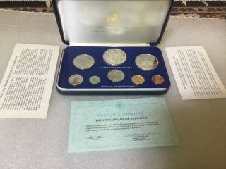 1979 Barbados Silver Coin Set Crown $1 - $2 - $5 - $10 Dollars Proof Low Mintage