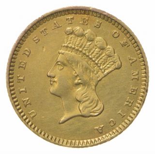1857 Indian Princess Head Gold Dollar - American Gold Coin 056