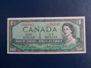 1954 Canada 1 Dollar Bank Note - Beattie/raminsky - Kn3382982 - Au Cond.  18 - 85