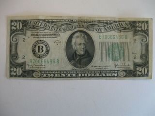 Series 1934 D $20 Dollar Bill Federal Reserve Note - Circulated