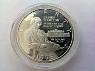 1993 - S 50C James Madison Bill Of Rights Silver Half Dollar Proof 3