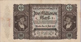 German Inflationary Notgeld,  " Berlin " 2 Millionen Mark Banknote,  1923,  Ef,  Cat 89 - A