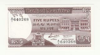 Mauritius 5 Rupees 1985 Unc @