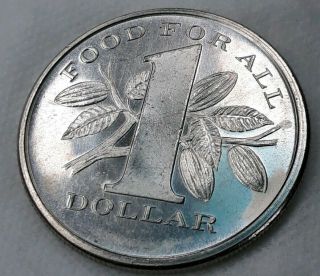 Trinidad & Tobago 1969 One Dollar " Food For All " Fao Coin
