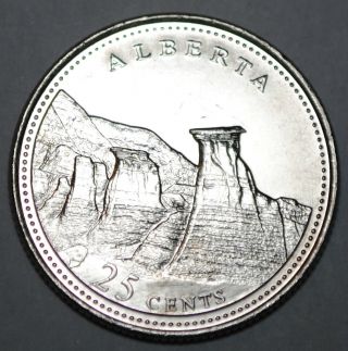 Canada 1992 Ab 25 Cents Alberta Unc Provincial Canadian Quarter