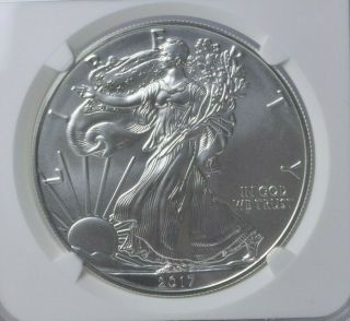 2017 W Burnished Silver Eagle Ngc Ms70 First Day Issue Moy Signed Label