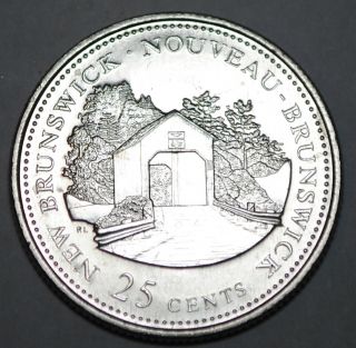 Canada 1992 Nb 25 Cents Brunswick Unc Provincial Canadian Quarter