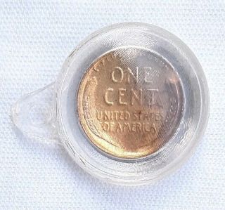 1939 Plastic Encased Lincoln One Cent,  Clear Plastic Charm/Key Chain. 2