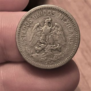 1912 (large Mark) Mexico 5 Centavos,  Km 421,  F,  Key Date