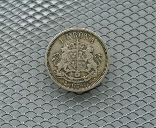 Sweden 1 Krona 1876 Silver