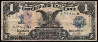 1899 Black Eagle One Dollar Bill $1 Silver Certificate Fr.  235 Elliot White