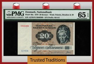 Tt Pk 49a 1979 Denmark Nationalbank 20 Kroner " P.  Tutein " Pmg 65 Epq Gem Unc