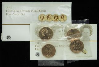 U.  S.  2015 First Spouse Bronze Medal Series Four Medal Set