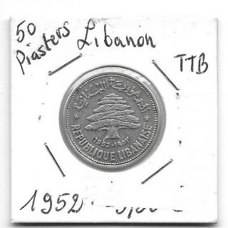 Lebanon:50 Piastres 1952 Silver Vf,  (see Scans)