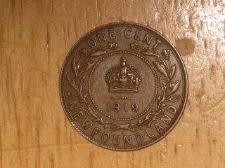 Newfoundland 1919 C Large Cent Coin Very Fine