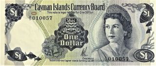 1971 Cayman Islands 1 Dollar Banknote,  Queen Elizabeth,  Pick 1a,