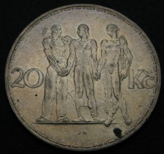 Czechoslovakia 20 Korun 1933 - Silver - Vf - 456