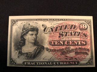 Fractional Currency 10 Cents Fourth Issue 4th Issue Uncirculated Note