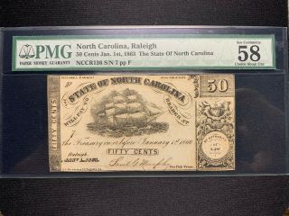 North Carolina 50 Cent 1863 Bank Note