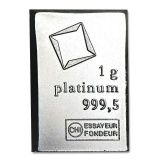 1 Gram.  999 Fine Platinum Bullion Bar