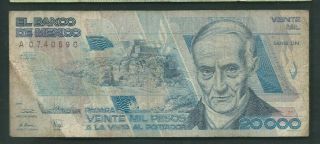 Mexico 1989 20000 (20,  000) Pesos P 92b Circulated