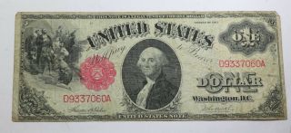 1917 $1 One Dollar United States Note Fr 36 Teehee - Burke Horse Blanket