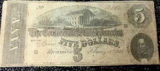 1864 $10 & $5 The Confederate States & United States Of America Notes 2