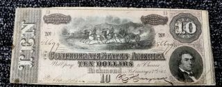 1864 $10 & $5 The Confederate States & United States Of America Notes 3
