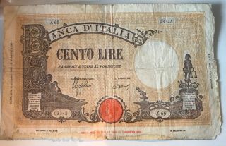 Italia / Italy - 100 Lire 1943 Good/fine