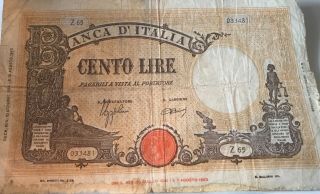 Italia / Italy - 100 lire 1943 Good/Fine 4