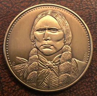 Native American Indian Chief Quanah Parker Comanche Tribe Coin Medal B