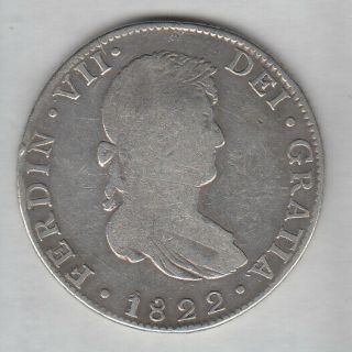 1822 Go Jm Mexico Silver 8 Reales