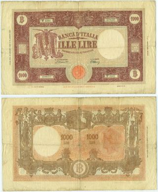 Italy Note 1000 Lira 18.  1.  1947 P 72c