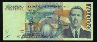 Mexico 10000 Pesos 25/03/1982 (cardenas) Series Ag,  L5q79596 Pick - 78b,  Unc