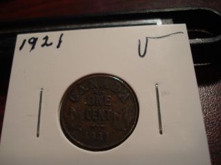 1921 - Canada Penny - Circulated - Canadian One Cent Coin