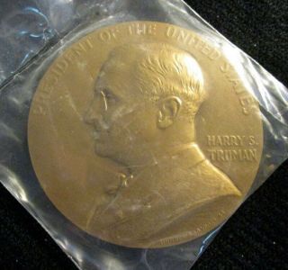 1945 1949 Harry S Truman Inaugural Us Medal 132 3 " Bronze Orig Pkg.