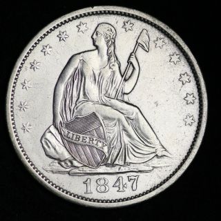 1847 - O Seated Liberty Half Dollar Choice Au E610 Jctt