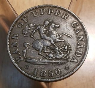 Canada 1850 Bank Of Upper Canada Half Penny Token Breton 720 Pc - 5a