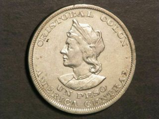 El Salvador 1894cam 1 Peso Silver Crown Xf - Au
