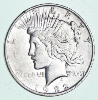 Early - 1922 - D - Peace Silver Dollar - 90 Us Coin 455