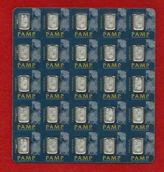 1 Gram Platinum Bar Pamp Suisse Lady Fortuna (in Assay From Multigram,  25)