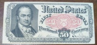 50 Cent Fractional Currency Note Bill Series Of 1875 - Crisp