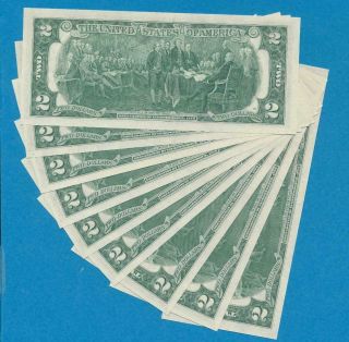 10 - $2.  00 1976 ST.  LOUIS CONSECUTIVE FEDERAL RESERVE NOTES CHOICE 2