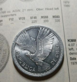 Chile 10 Pesos 1958 Condor Km 181 Au Clean Coin