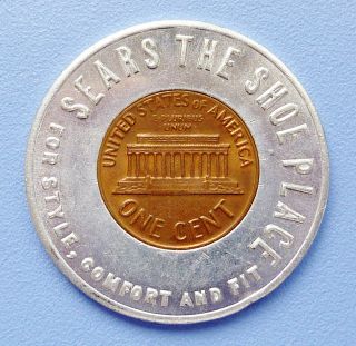1971 Sears The Shoe Place Good Luck Encased 1971 Lincoln Penny Tc 498724
