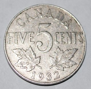 Canada 1932 5 Cents George V Canadian Nickel